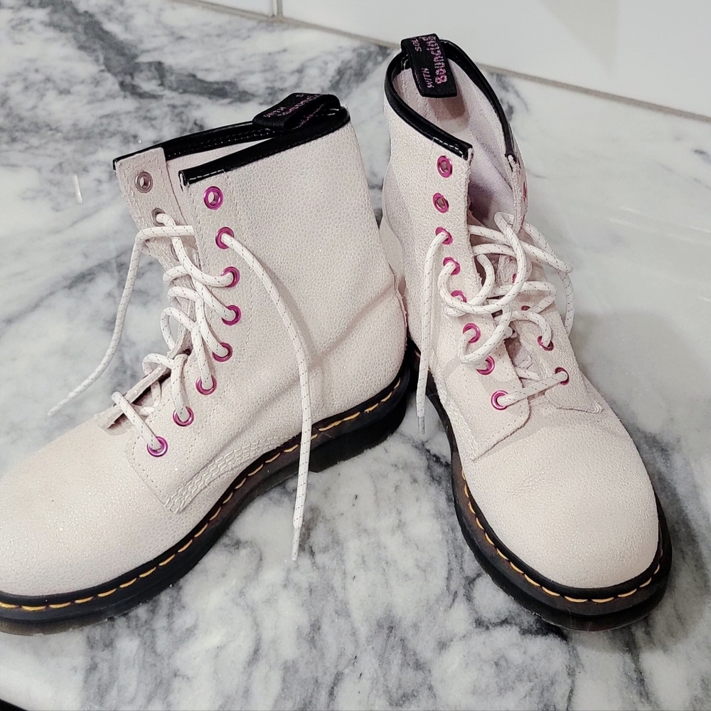 Dr. Martens 1460 White Bejeweled Boots